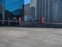 City Life in the USA: Clear Sky Over Office Buildings