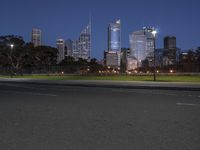 Cityscape at Night: Modern Architecture Illuminated