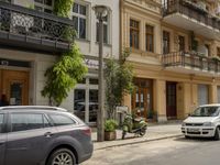 Cityscape in Berlin, Germany with Residential Apartments and Parked Vehicles