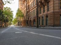 Cityscape with Brick Buildings and Open Space