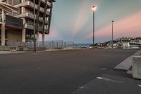 Cityscape at Dawn: Coastal Harbor and City Life