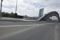 Cityscape of Frankfurt, Germany with architecture and bridge