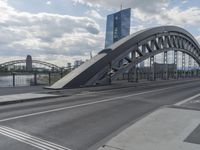 Cityscape of Frankfurt, Germany with Modern Architecture and Bridge