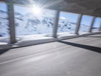 Cityscape in Germany with Snowy Mountains and Urban Infrastructure