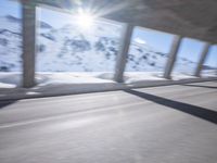 Cityscape in Germany with Snowy Mountains and Urban Infrastructure