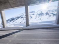 Cityscape in Germany with Snowy Mountains and Urban Infrastructure