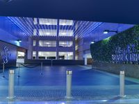 Cityscape Los Angeles with Blue Neon Lights 001