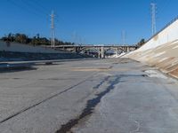 Cityscape of Los Angeles, California, USA with Concrete Streets and Water