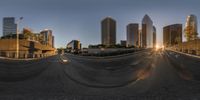 the city is made up of a series of photos of an empty road that appears to be a part of a desert