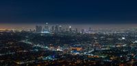 city at night, including skyscrapers, from above los angeles, california usa photo