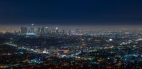 city at night, including skyscrapers, from above los angeles, california usa photo