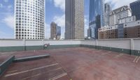 the large concrete deck has a parking lot that looks great in a city with tall buildings