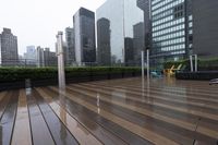 Cityscape of New York City with Reflection in the Water