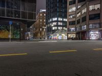 Cityscape at Night with Modern Architecture and Urban Design