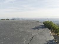 Cityscape Overlooking Road and Coastal Plain