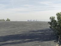 Cityscape Overlooking Road and Coastal Plain