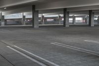 Cityscape of Parking Garage in Urban Scene