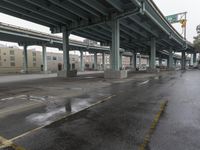 Cityscape of San Francisco with industrial buildings and a bridge