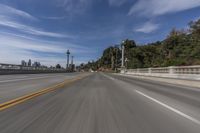 an image of a road taken through the windshield of a car using a high speed camera