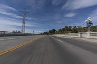 an image of a road taken through the windshield of a car using a high speed camera