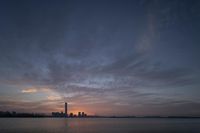 Cityscape of Zhuzhou, China: Afterglow on the Horizon