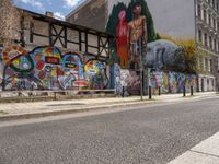 Classic Architecture in Berlin City with Graffiti Wall