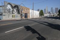 Los Angeles Urban Cityscape with Classic Architecture and Graffiti Wall