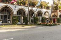 the american flag is displayed at this place in the city of palm springs, florida