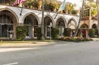 the american flag is displayed at this place in the city of palm springs, florida