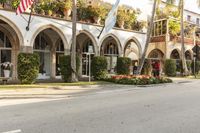 the american flag is displayed at this place in the city of palm springs, florida