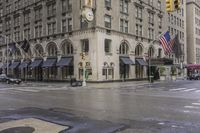 Classic Architecture of Storefronts in Cityscape