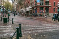 Classic Architecture in Wet Vancouver City on a Rainy Day