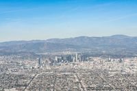 Aerial View of Los Angeles Cityscape with Modern Architecture and Clear Sky