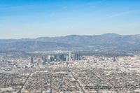 Aerial View of Los Angeles Cityscape with Modern Architecture and Clear Sky