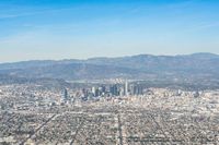 Aerial View of Los Angeles Cityscape with Modern Architecture and Clear Sky