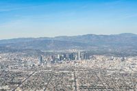 Aerial View of Los Angeles Cityscape with Modern Architecture and Clear Sky