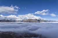 Above the Clouds: Aerial View of Mountains in China