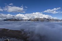 Above the Clouds: Aerial View of Mountains in China