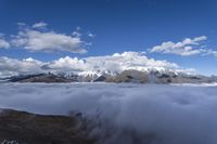 Above the Clouds: Aerial View of Mountains in China