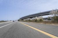 Clear Sky: Bridge on the Highway with Motion Blur