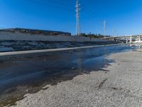 Clear Sky Bridge over Los Angeles River in California, USA