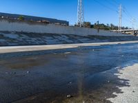 Clear Sky Bridge over Los Angeles River in California, USA