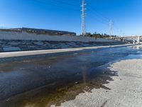 Clear Sky Bridge over Los Angeles River in California, USA