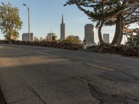 Clear Sky Day in California: Driving Along the Asphalt Road