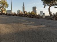 Clear Sky Day in California: Driving Along the Asphalt Road