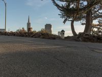 Clear Sky Day in California: Driving Along the Asphalt Road