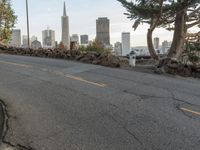 Clear Sky Day in California: Driving Along the Asphalt Road