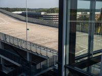 an outside parking lot is set off from the air plane area at an airport for boarding passengers