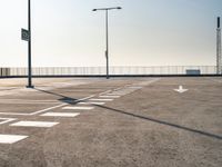 the empty parking lot is ready to be used as an event space for people to gather