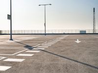 the empty parking lot is ready to be used as an event space for people to gather